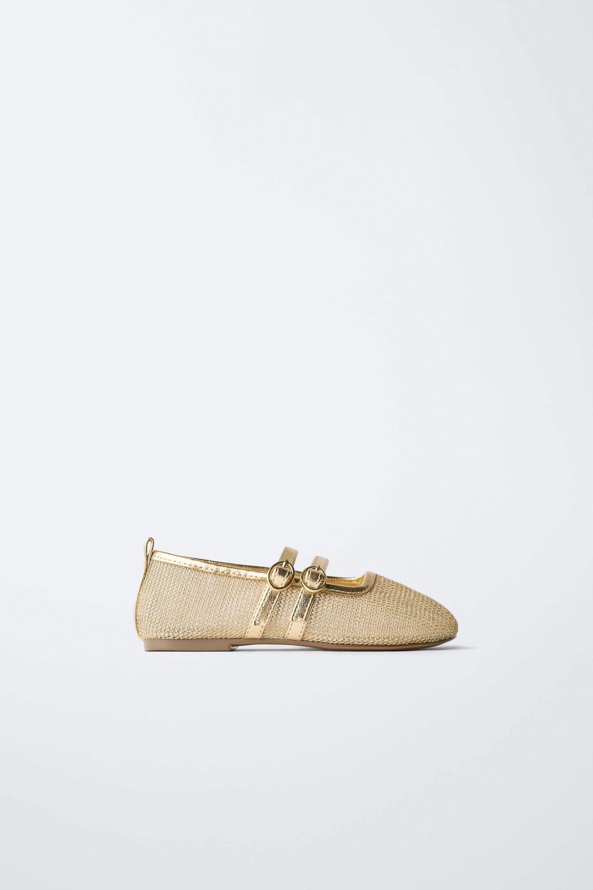 METALLIC DOUBLE STRAP BALLET FLATS